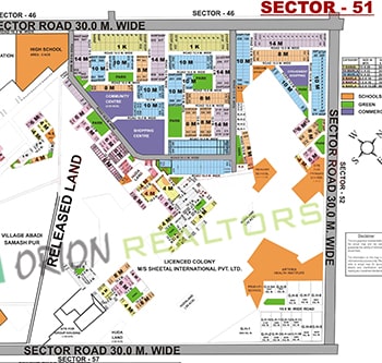 Sector 51 Gurgaon Map
